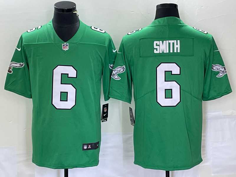 Mens Philadelphia Eagles #6 DeVonta Smith Green 2023 Vapor Limited Throwback Jersey